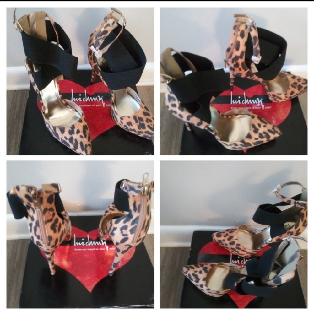 LUICHINY BRN 10 LEOPARD PRINT 5.5 IN PRINT HEELS!